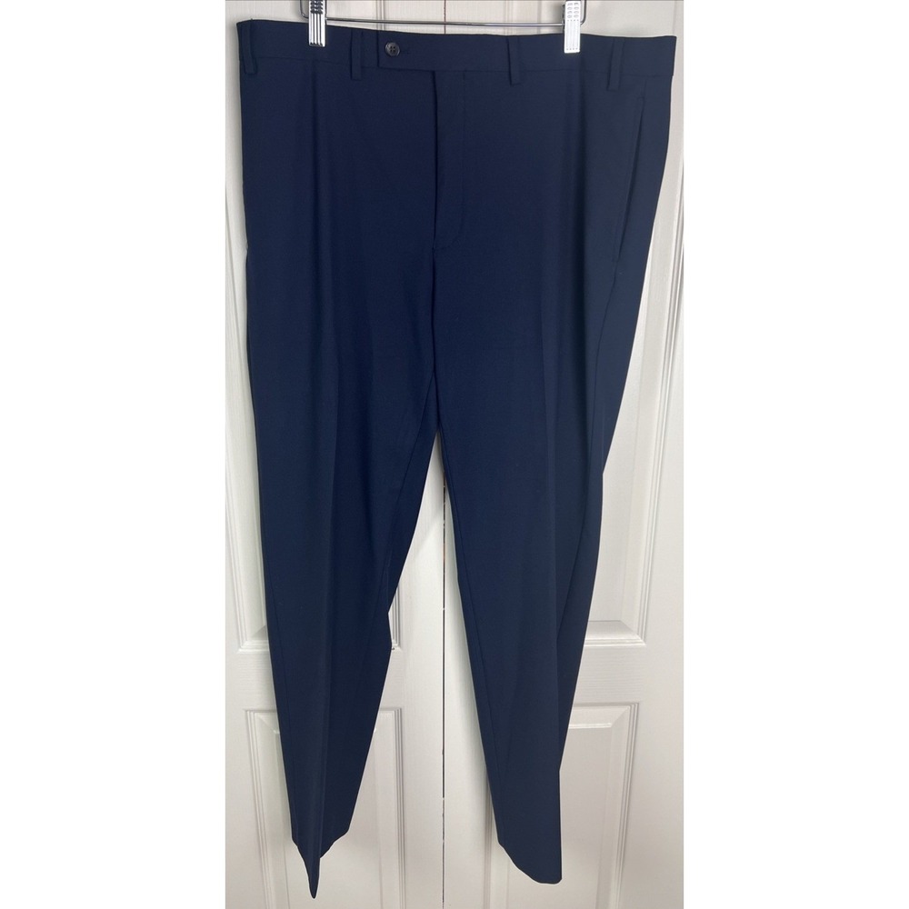 Lauren Ralph Lauren Black Label Dress Pants Mens 38X32 Flat Front Navy Blue A09‎